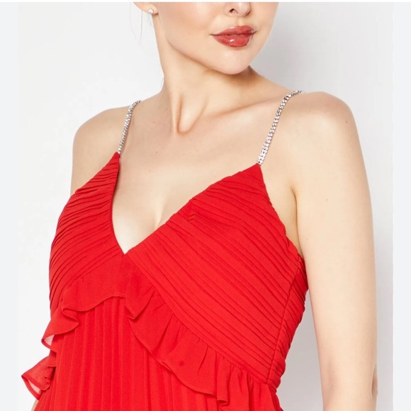 MICHAEL Michael Kors Glitter-Strap Pleated Mini Dress - Picture 2 of 15